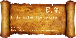 Brüszler Hortenzia névjegykártya